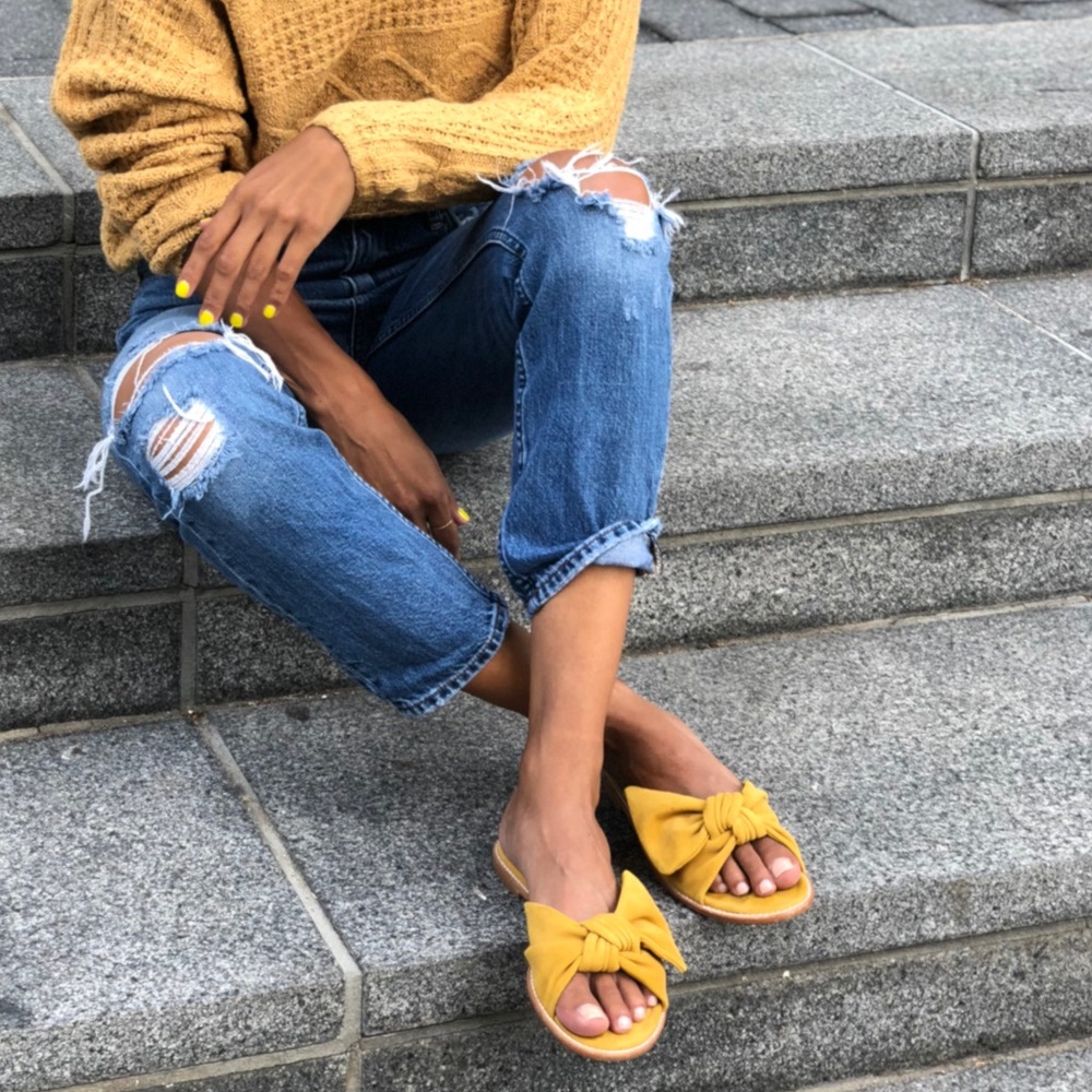Madewell suede knot slides